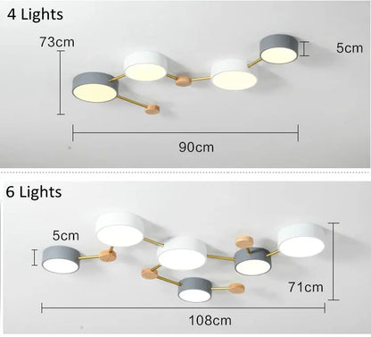 Scandinavisch Minimalistische Massief Houten IJzeren LED Plafondverlichting