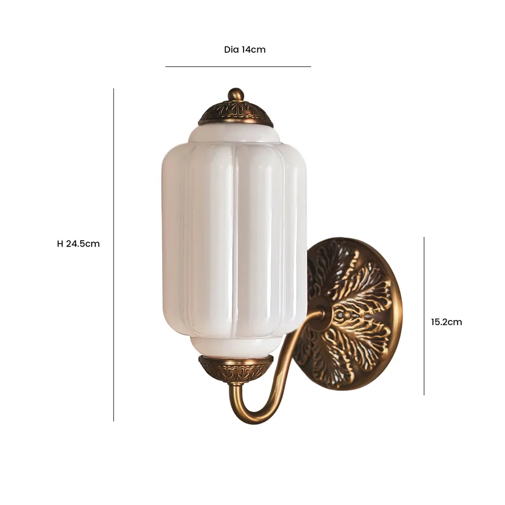 Isabella Milk Glass Eloise Wall Sconce