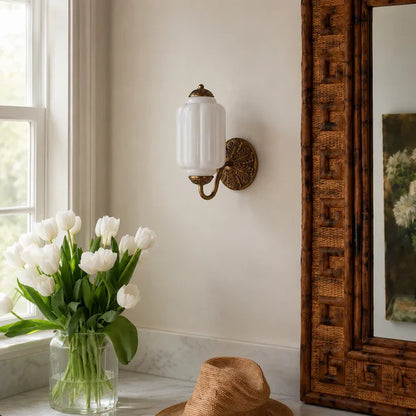 Isabella Milk Glass Eloise Wall Sconce