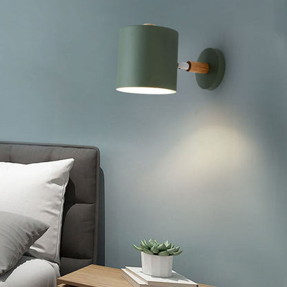 Nordic Macaron Cilinder Rotatable 1-Licht Wandlamp