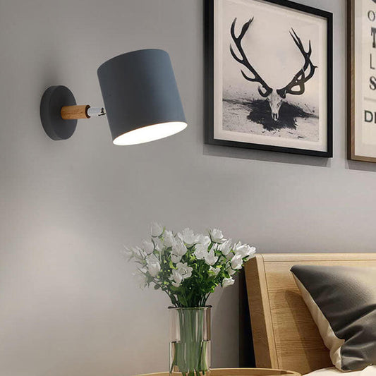 Nordic Macaron Cilinder Rotatable 1-Licht Wandlamp
