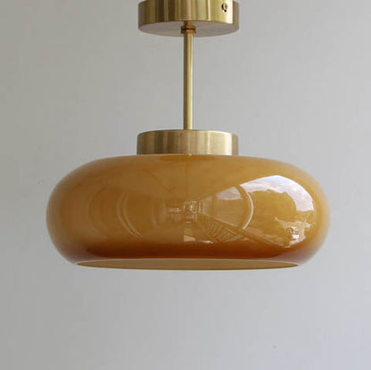 Vintage Messing Gele Glas