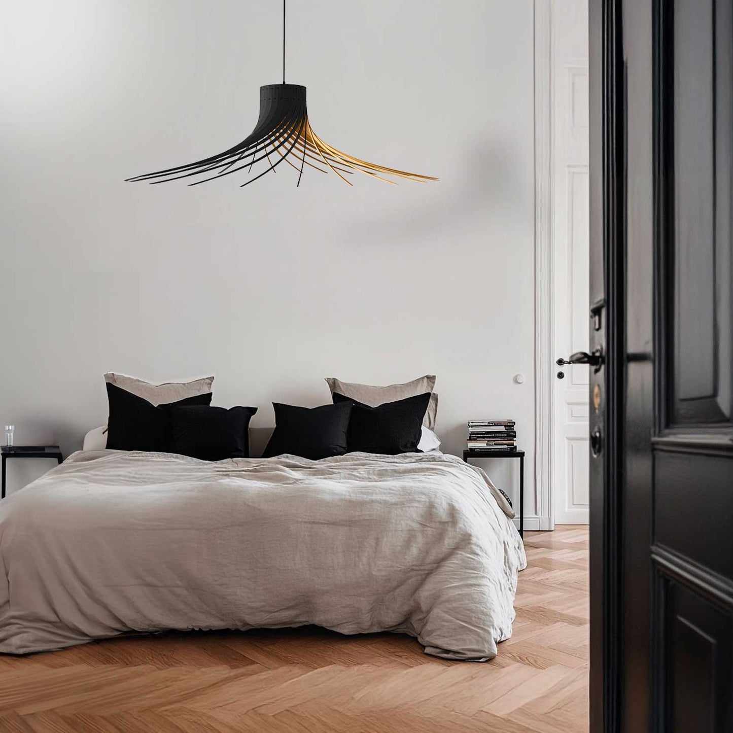 Rotond - Grote cirkelvormige hanglamp van natuurlijk hout, handgemaakt