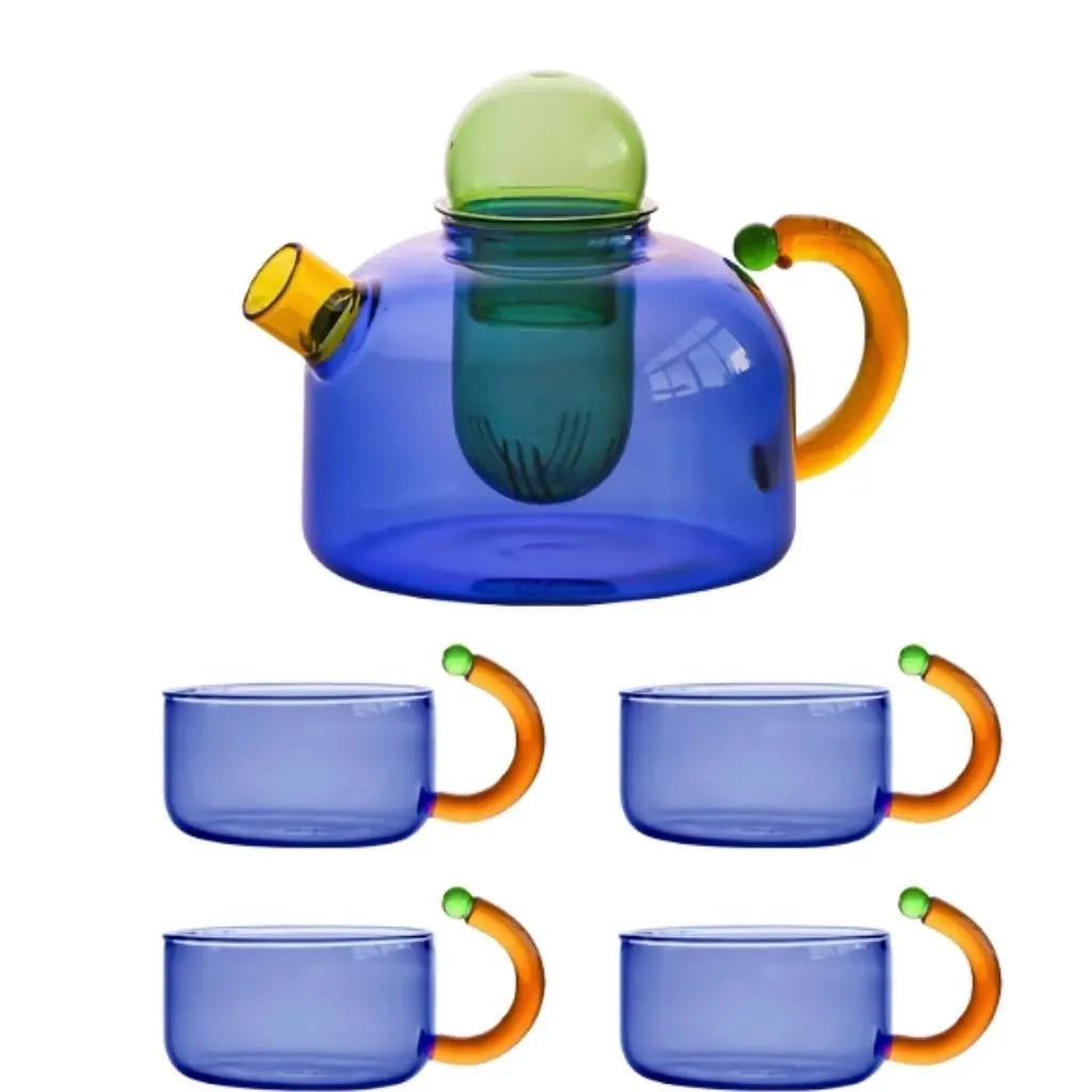 Borosio Prism Contrast Kleurrijke Glazen Theepot