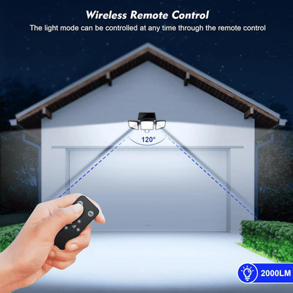 Lumora Zonne-energie Bewegingssensor Licht - 2500 Lumen Buiten Floodlight met Afstandsbediening