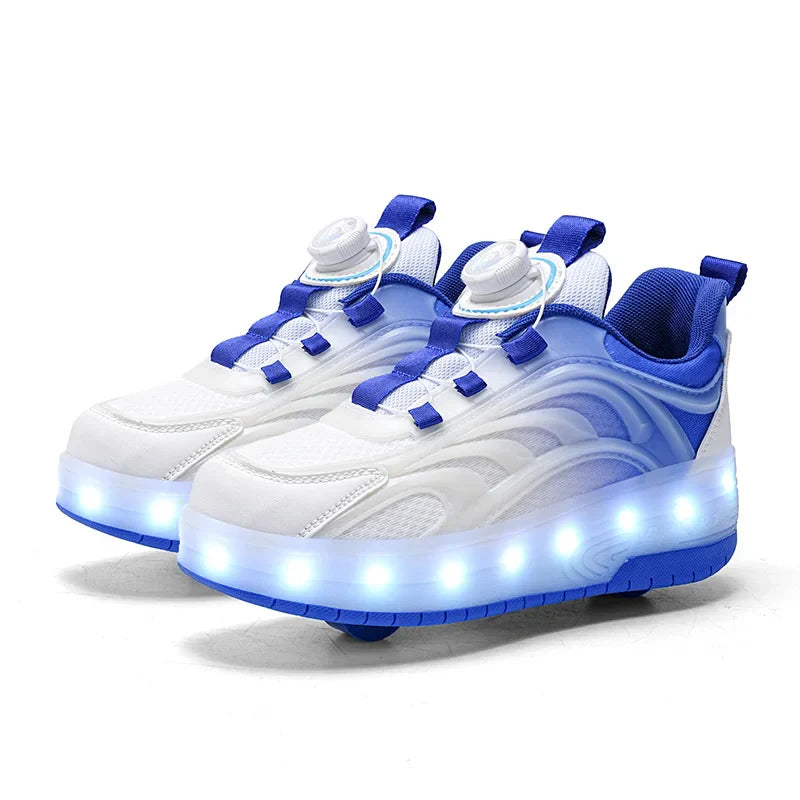 LED Licht Roller Skate Schoenen voor Kinderen – Verlichte Sneakers voor Jongens en Meisjes met USB Oplaadbare Wielen