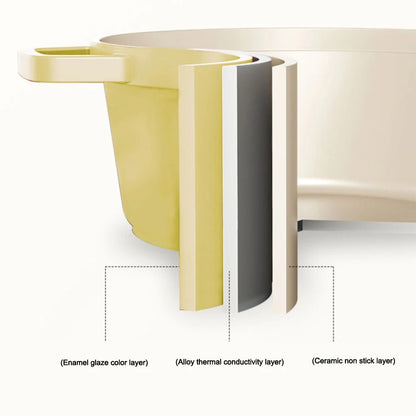 Pan met deksel geëmailleerd aluminium