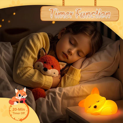 Fuchs Nachtlicht van Silicoon | Oplaadbaar, dimbaar & met Timer | Leuk cadeau-idee voor kinderen & volwassenen
