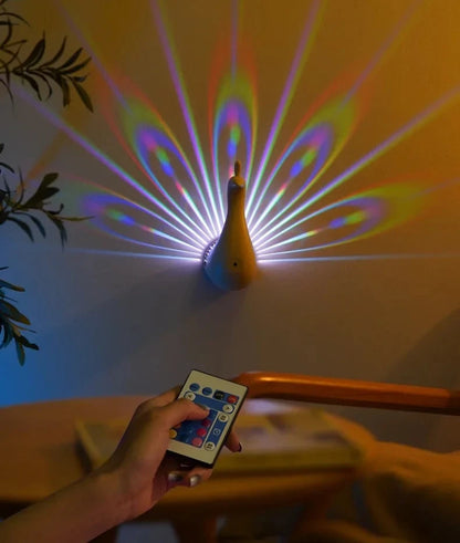 Kleurrijke Peacock Nachtlamp Met Afstandsbediening