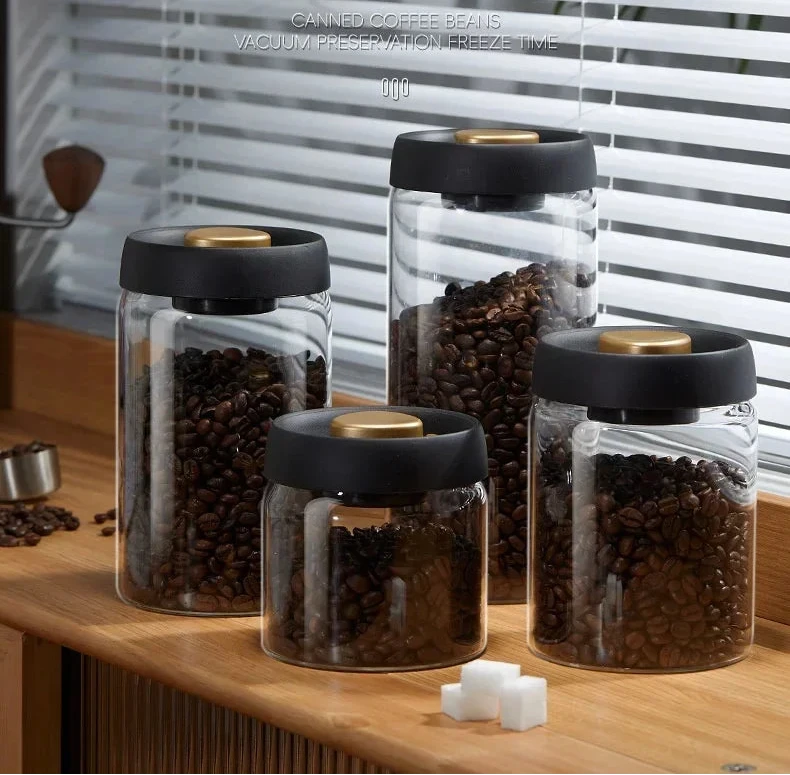 Zwarte Deksel Koffie Bonen Pot
