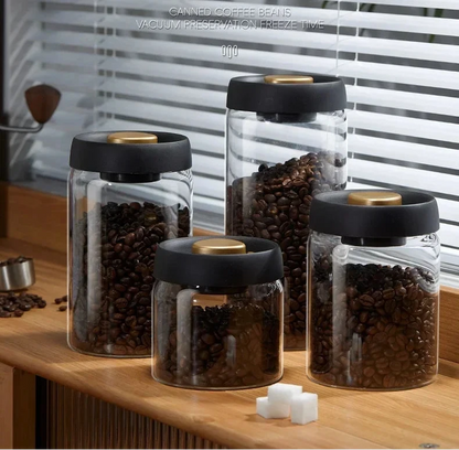 Zwarte Deksel Koffie Bonen Pot