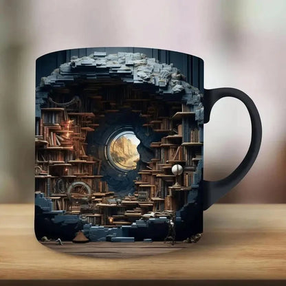 3D Boekenplank Ceramic Mok