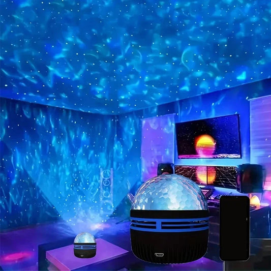 Polariva Noorderlichtprojector | Muzieksynchronisatie & Afstandsbediening | RGB Sfeerverlichting | USB-opladen | 7,8×7,8×8,7 cm