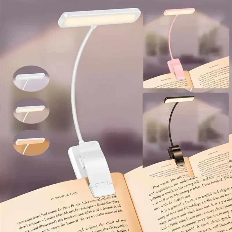 Leeslamp FlexiRead | Oplaadbaar via USB | 3 Lichtkleuren & Dimbaar | Clip & Flexibele Arm