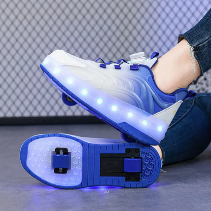 LED Licht Roller Skate Schoenen voor Kinderen – Verlichte Sneakers voor Jongens en Meisjes met USB Oplaadbare Wielen
