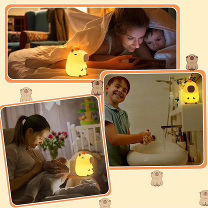 Schattige Capybara LED-bedlamp