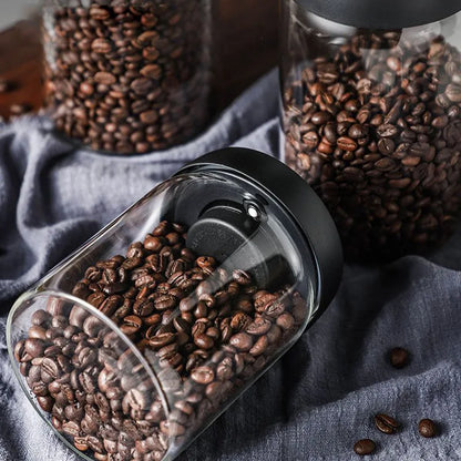 Zwarte Deksel Koffie Bonen Pot