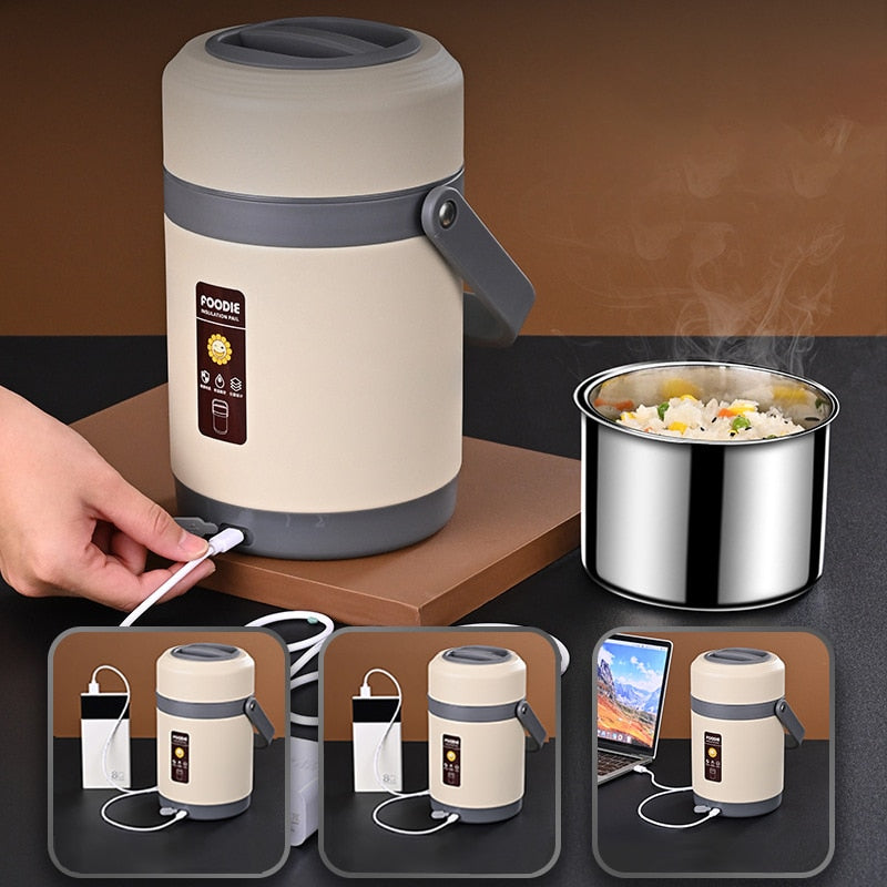 USB Verwarmde Lunchbox Draagbare Voedselverwarmer