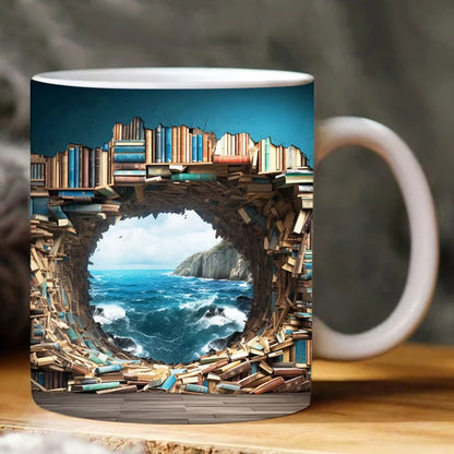 3D Boekenplank Ceramic Mok