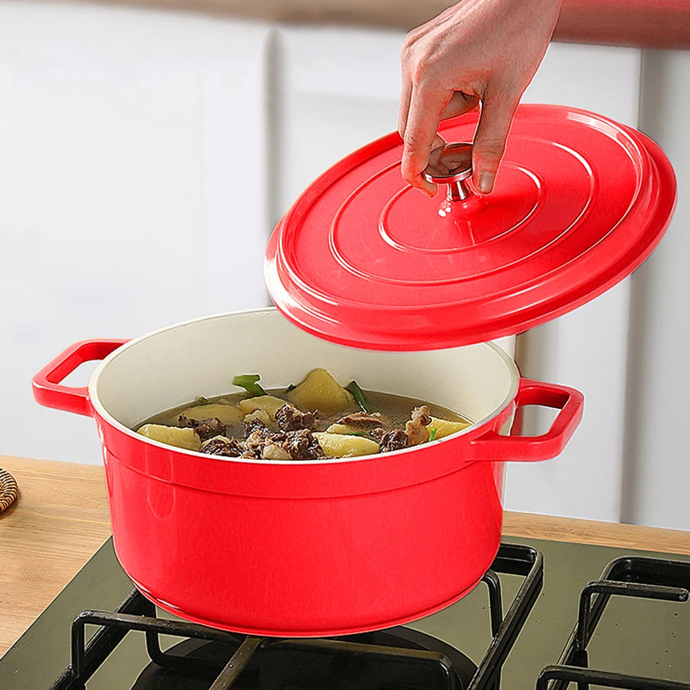 Pan met deksel geëmailleerd aluminium