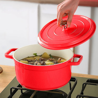 Pan met deksel geëmailleerd aluminium