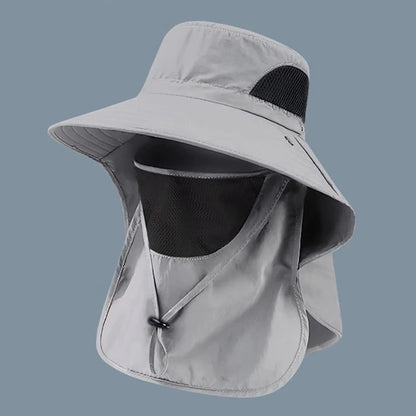 Zonnehoed – vissershoed met nekflap, ademend, brede rand, uv-bescherming, voor buitenactiviteiten, reizen en vakantie