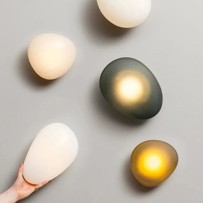 Baldur Colored Pebble Glass Wall Lamp