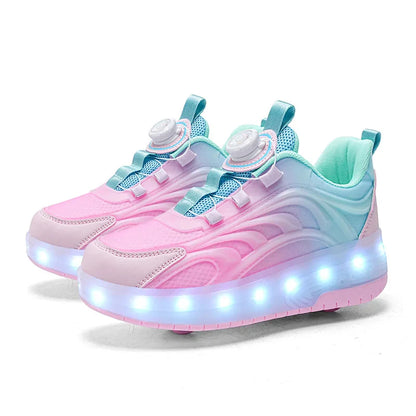 LED Licht Roller Skate Schoenen voor Kinderen – Verlichte Sneakers voor Jongens en Meisjes met USB Oplaadbare Wielen
