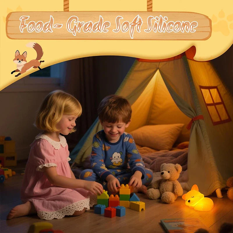 Fuchs Nachtlicht van Silicoon | Oplaadbaar, dimbaar & met Timer | Leuk cadeau-idee voor kinderen & volwassenen