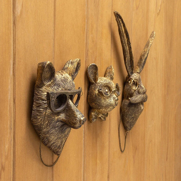 Antiek Bronzen Harsen Dierenwandachtergrond