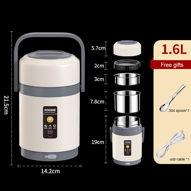USB Verwarmde Lunchbox Draagbare Voedselverwarmer