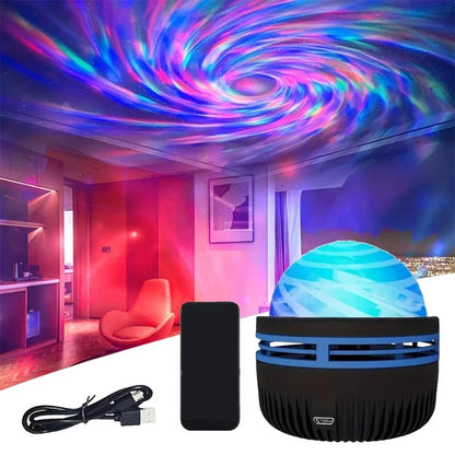 Polariva Noorderlichtprojector | Muzieksynchronisatie & Afstandsbediening | RGB Sfeerverlichting | USB-opladen | 7,8×7,8×8,7 cm