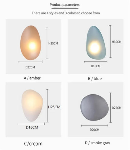 Baldur Colored Pebble Glass Wall Lamp