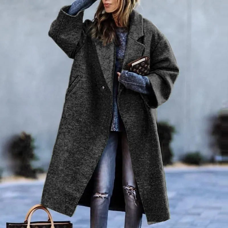Oversized Lange Jas Dames – Stijlvolle en Comfortabele Mantel