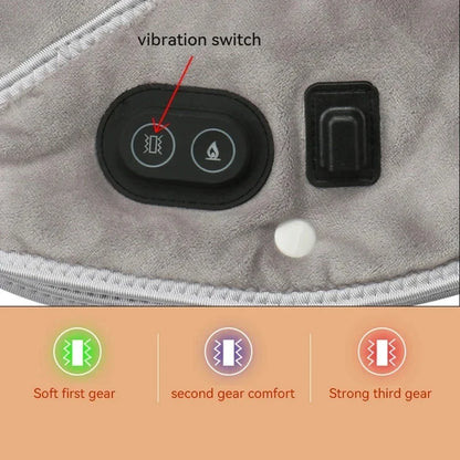 ThermoLiva Warmte-Nek- & Schoudermassager | USB-Verwarmingskussen met Vibratie | 3 Temperatuurinstellingen & Timer | Zacht Pluche