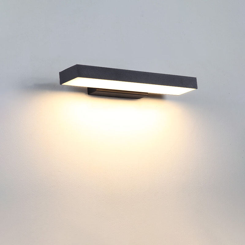 Moderne Minimalistische Rechthoekige Vlakke LED Sensor Buiten Waterdichte Wandlamp