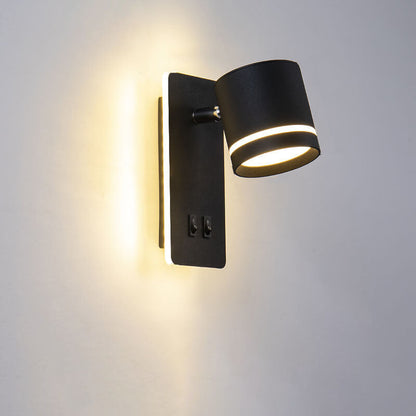 Nordic Minimalistische Vierkante Spotlight Rotatable LED Lees Wandlamp