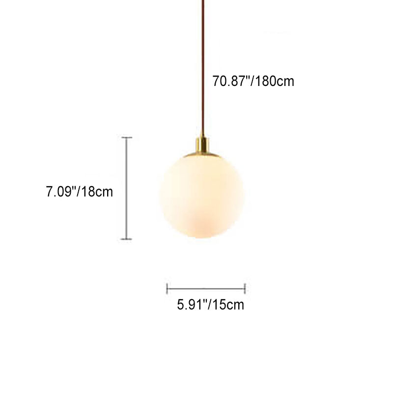 Noordse Minimalistische Witte Bol 1-Lichts Hanglamp