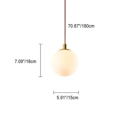 Noordse Minimalistische Witte Bol 1-Lichts Hanglamp