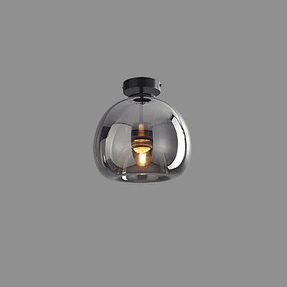 Nordic Light Luxe Ronde Glazen Bal 1-Licht Semi-Flush Mount Plafondlamp