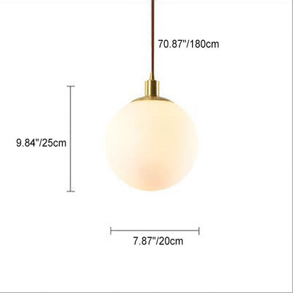 Noordse Minimalistische Witte Bol 1-Lichts Hanglamp