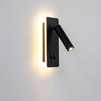 Nordic Minimalistische Vierkante Spotlight Rotatable LED Lees Wandlamp
