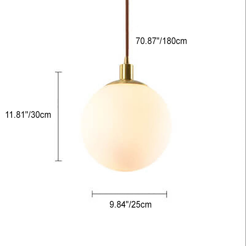 Noordse Minimalistische Witte Bol 1-Lichts Hanglamp