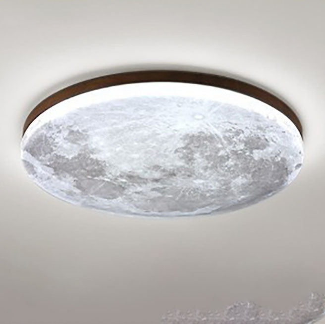 Nordic Minimalistische Maan Ronde PVC LED Plafondlamp