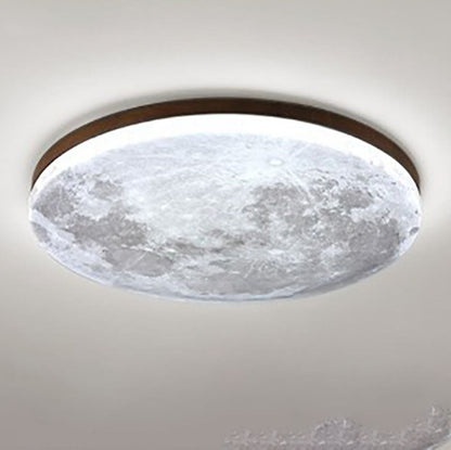 Nordic Minimalistische Maan Ronde PVC LED Plafondlamp
