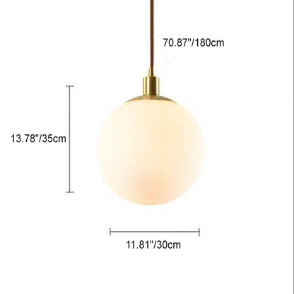 Noordse Minimalistische Witte Bol 1-Lichts Hanglamp