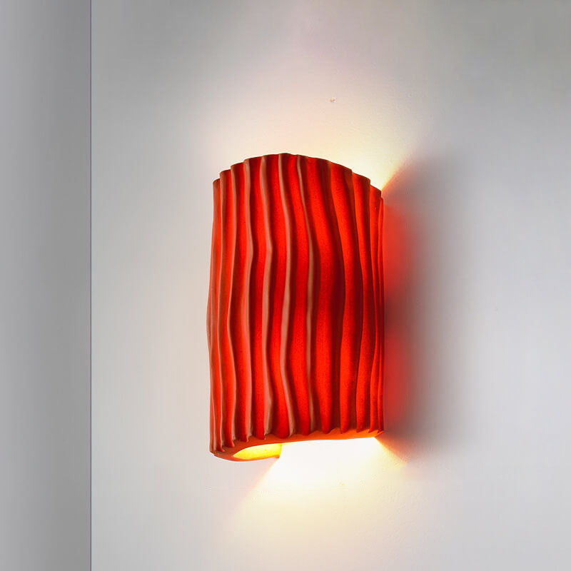 Nordic Creatieve Hars Gestreepte Halve Cilinder 2-Licht Wandlamp