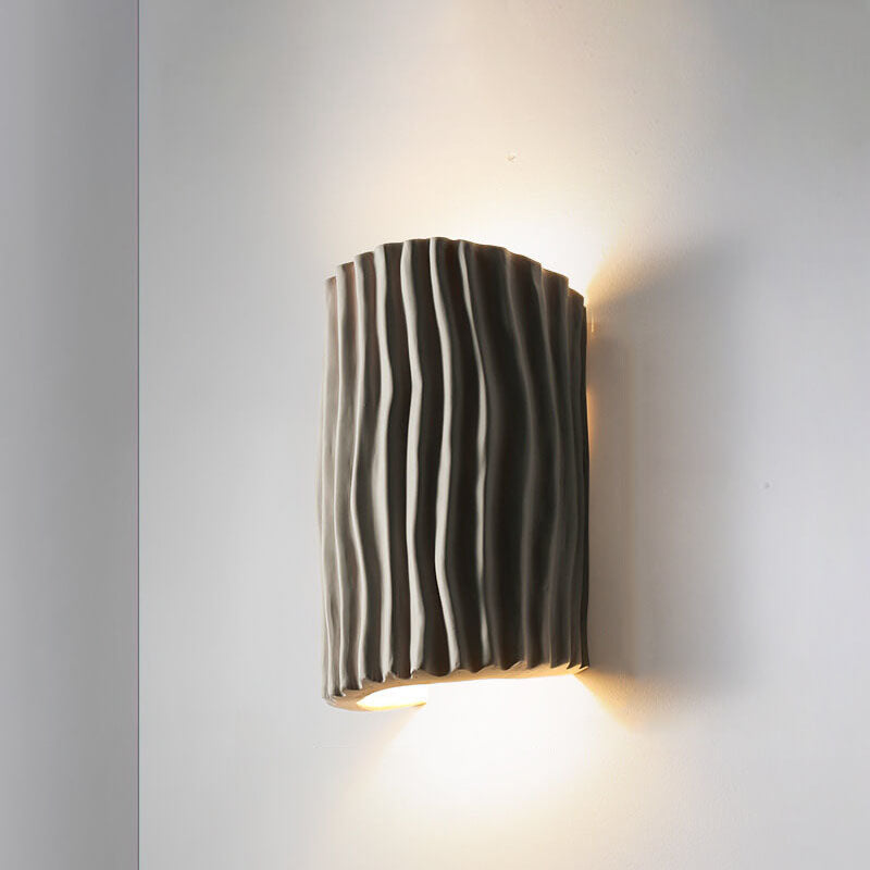 Nordic Creatieve Hars Gestreepte Halve Cilinder 2-Licht Wandlamp