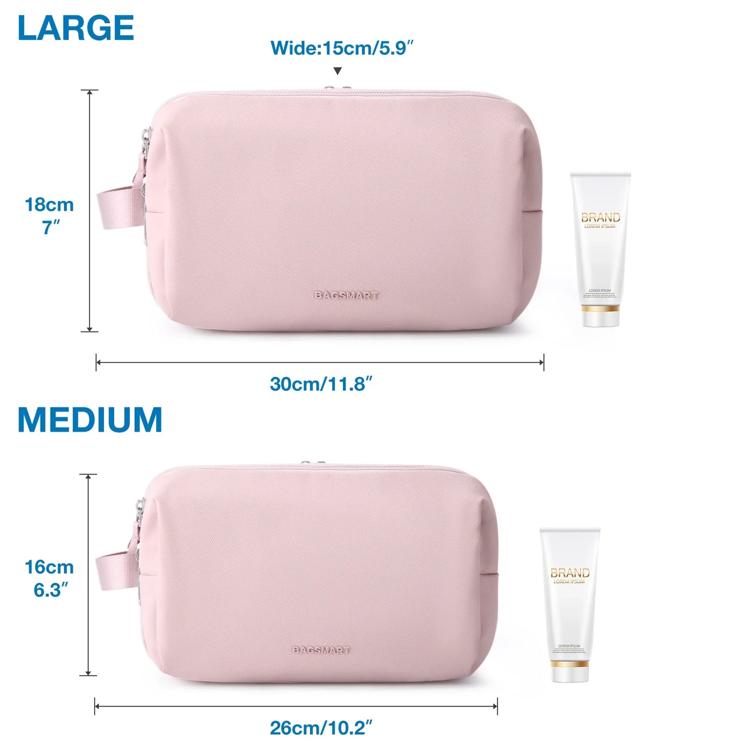 Kosmetixo Waterdichte Kosmetictas voor Dames & Heren | Lichte Toilettas in S/M/L | Reisaccessoires voor Verzorgingsproducten & Make-up | Unisex Reist Organizer