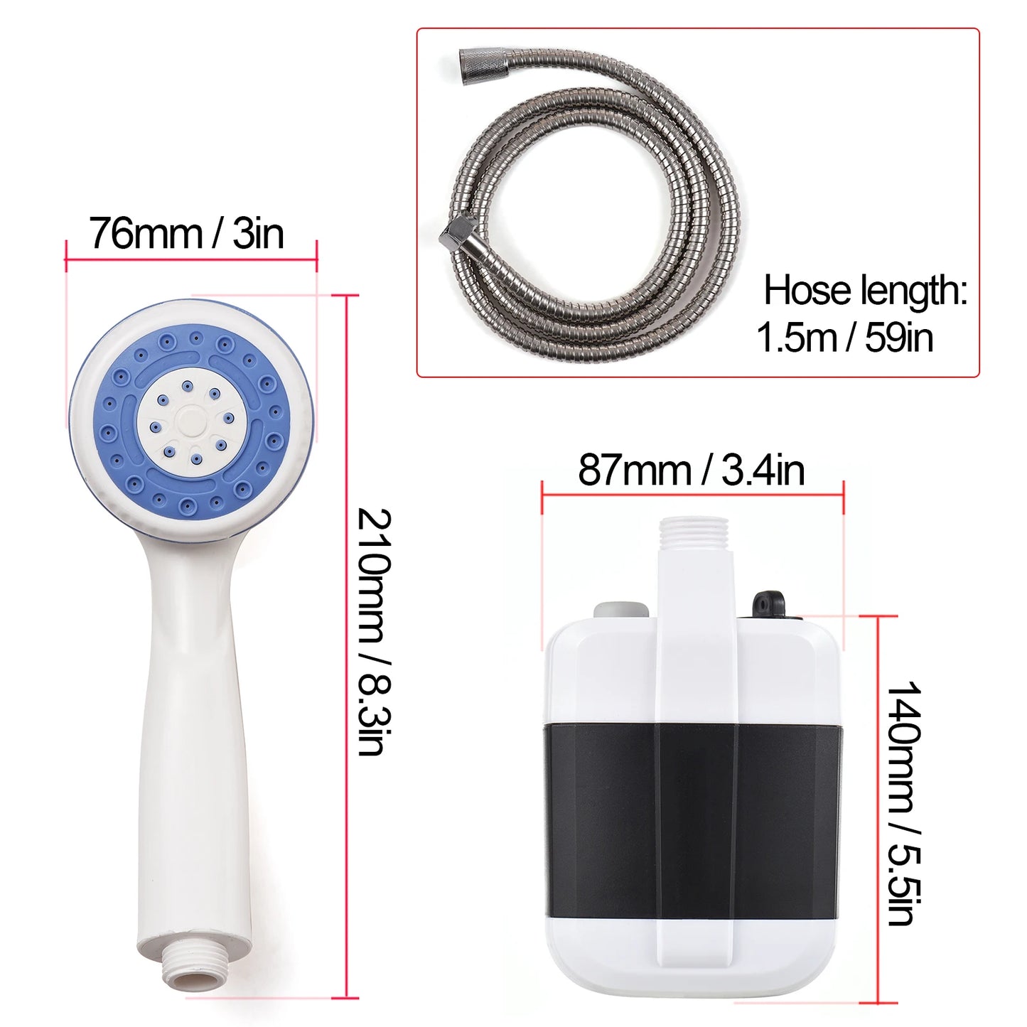 Draagbare Kampeerdouche USB